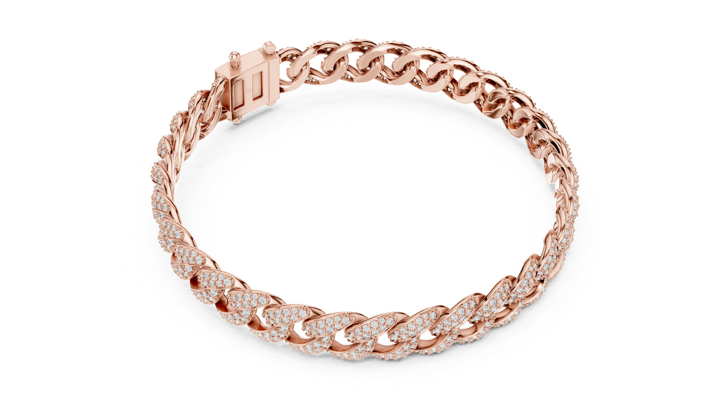 Women's Wedding Diamond Bracelet - Round Lab-Grown Stone in 18K Yellow Gold - Pure Carat