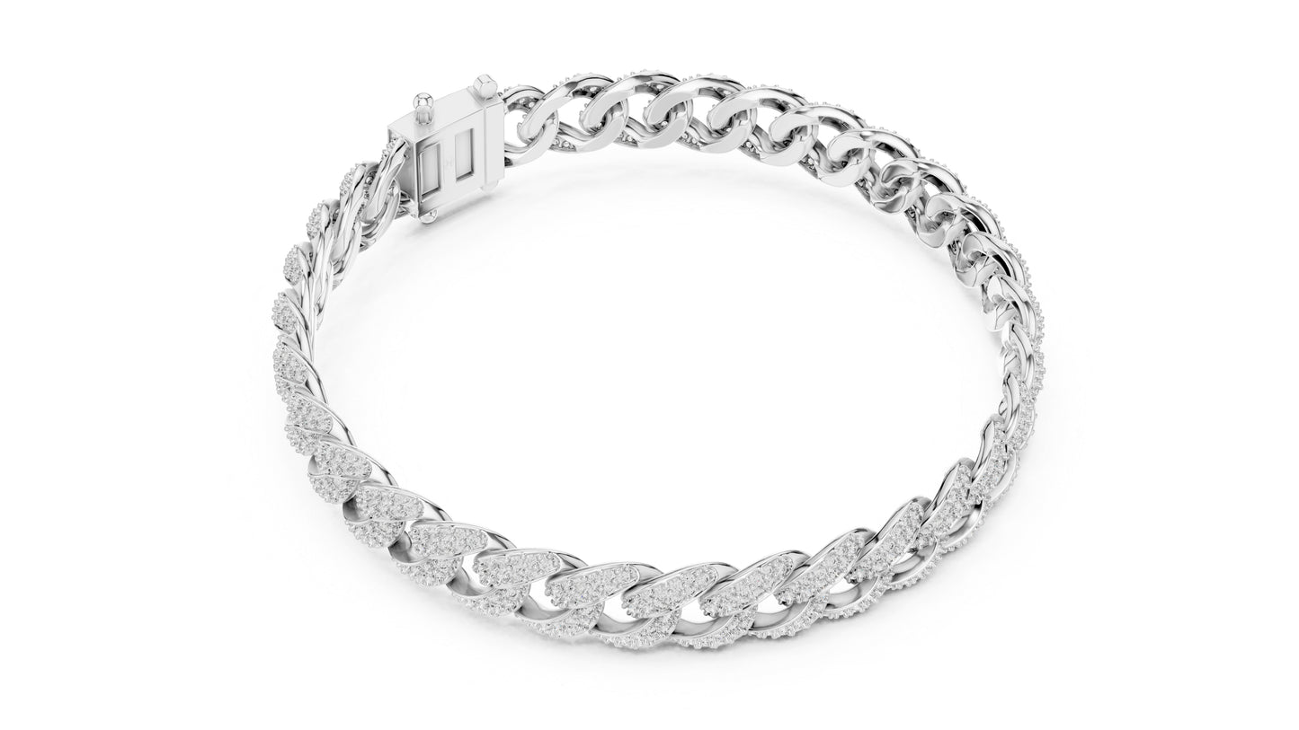 Women's Wedding Diamond Bracelet - Round Lab-Grown Stone in 18K Yellow Gold - Pure Carat