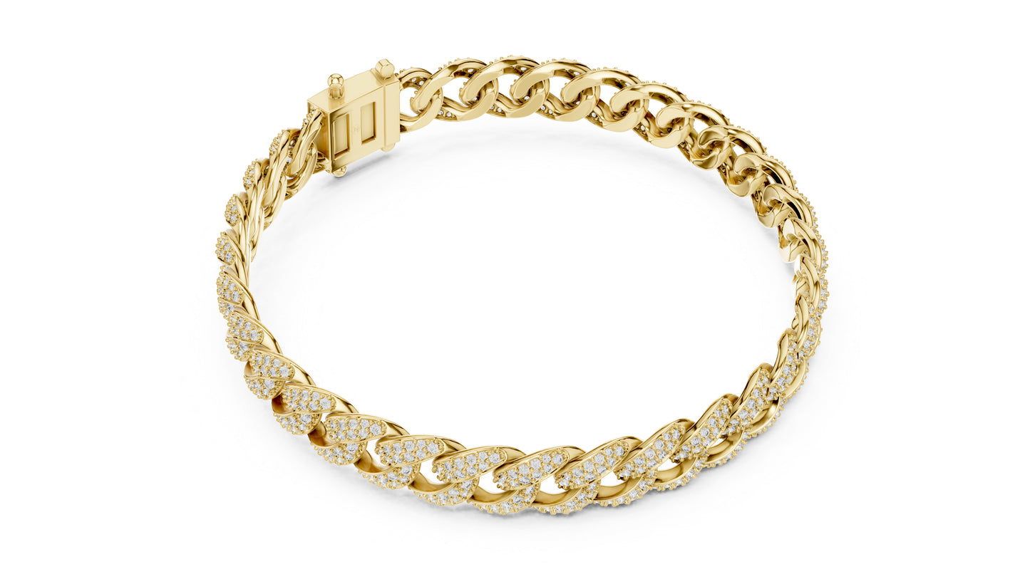 Women's Wedding Diamond Bracelet - Round Lab-Grown Stone in 18K Yellow Gold - Pure Carat