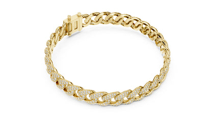 Women's Wedding Diamond Bracelet - Round Lab-Grown Stone in 18K Yellow Gold - Pure Carat