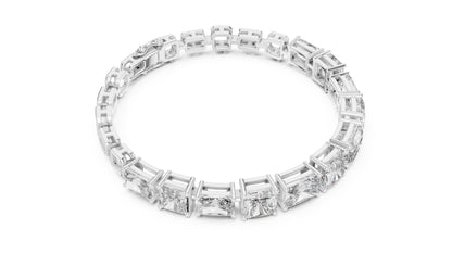 Pure Carat 14K Rose Gold Lab-Grown Radiant / Emerald Diamond Bracelet for Women