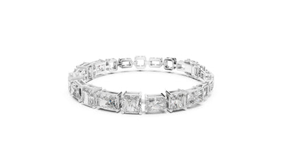 Pure Carat 14K Rose Gold Lab-Grown Radiant / Emerald Diamond Bracelet for Women