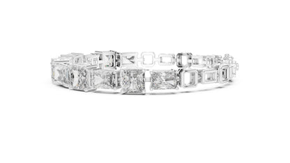 Pure Carat 14K Rose Gold Lab-Grown Radiant / Emerald Diamond Bracelet for Women