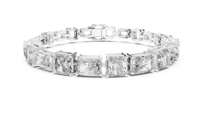 Pure Carat 14K Rose Gold Lab-Grown Radiant / Emerald Diamond Bracelet for Women