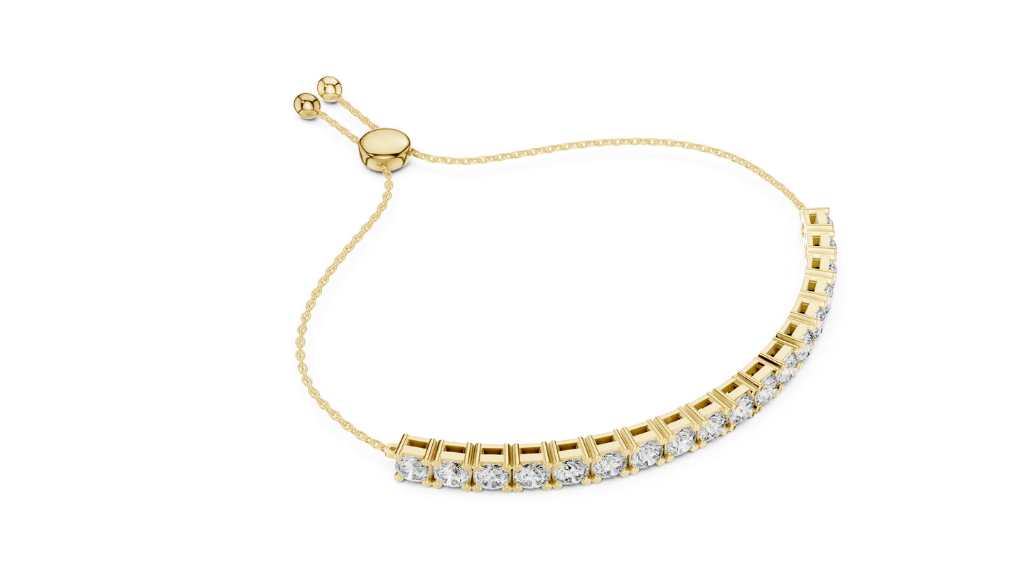 Women’s Party Wear Bracelet in 14K Yellow Gold with Round Lab-Grown Diamonds - Pure Carat
