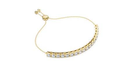 Women’s Party Wear Bracelet in 14K Yellow Gold with Round Lab-Grown Diamonds - Pure Carat