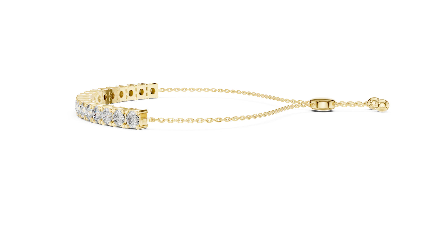Women’s Party Wear Bracelet in 14K Yellow Gold with Round Lab-Grown Diamonds - Pure Carat