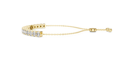 Women’s Party Wear Bracelet in 14K Yellow Gold with Round Lab-Grown Diamonds - Pure Carat