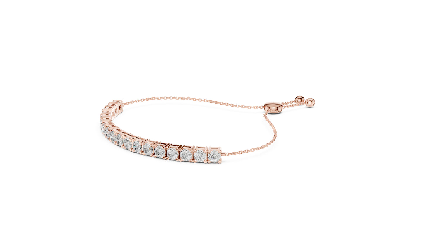 Women’s Party Wear Bracelet in 14K Yellow Gold with Round Lab-Grown Diamonds - Pure Carat