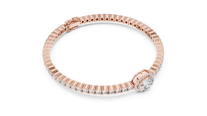 14K Rose Gold Bracelet with Round Lab-Grown Diamonds for Women - Pure Carat