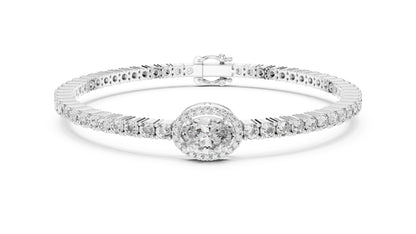 14K Rose Gold Bracelet with Round Lab-Grown Diamonds for Women - Pure Carat