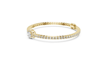 14K Rose Gold Bracelet with Round Lab-Grown Diamonds for Women - Pure Carat
