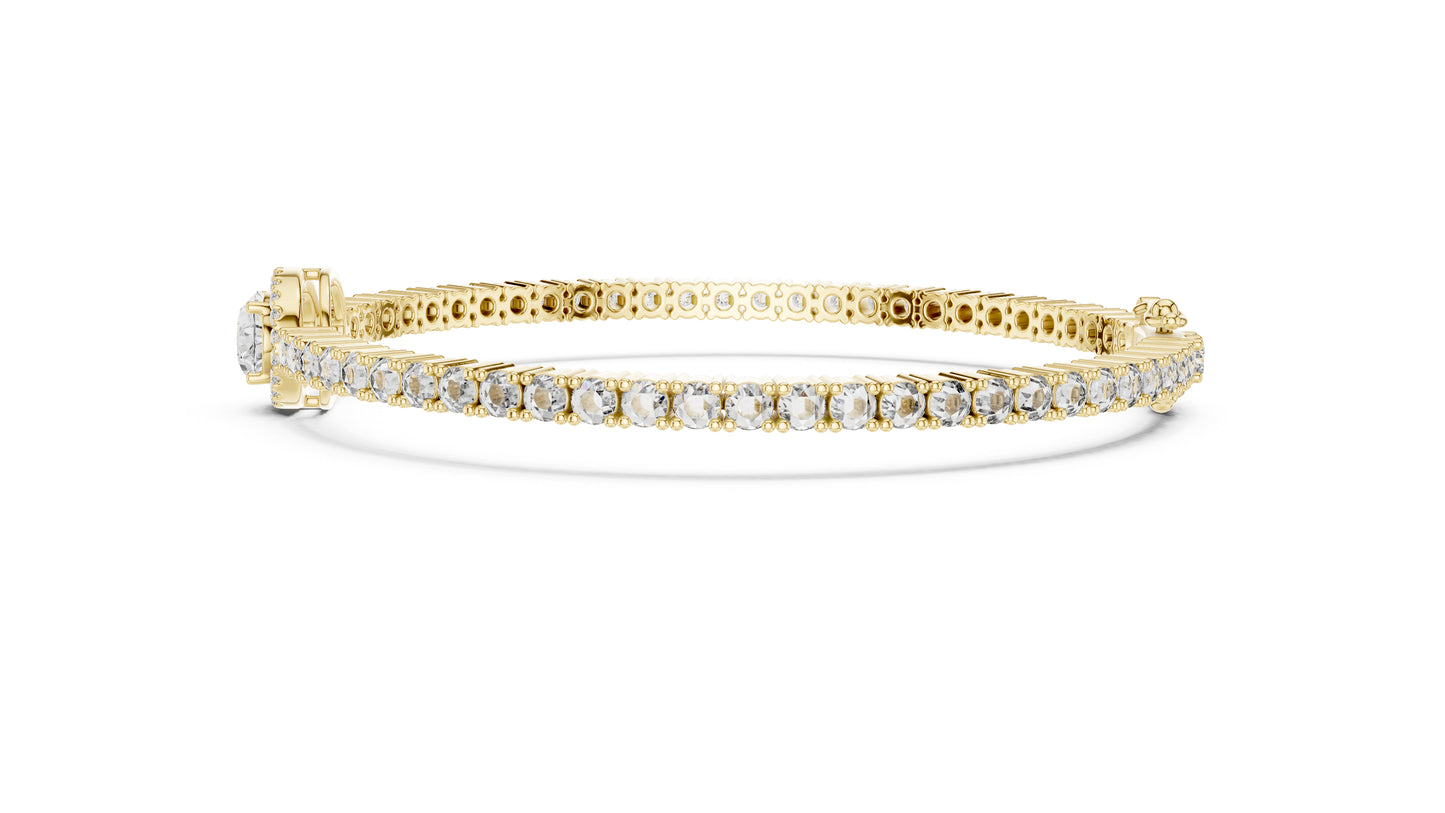 14K Rose Gold Bracelet with Round Lab-Grown Diamonds for Women - Pure Carat