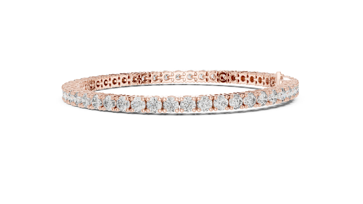 18K Yellow Gold Round Lab-Grown Diamond Bracelet for Women - Everyday Wear - Pure Carat