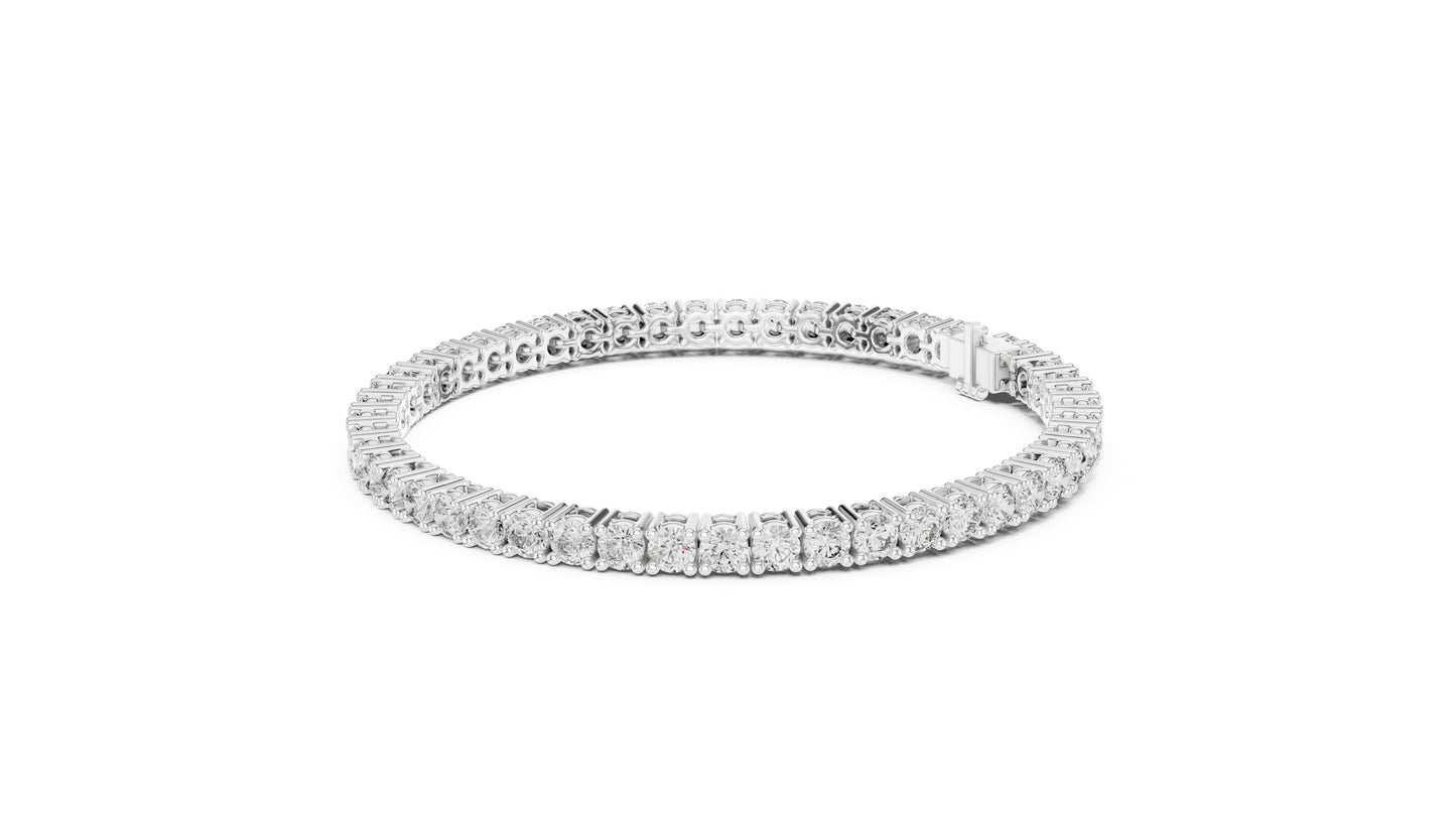 18K Yellow Gold Round Lab-Grown Diamond Bracelet for Women - Everyday Wear - Pure Carat