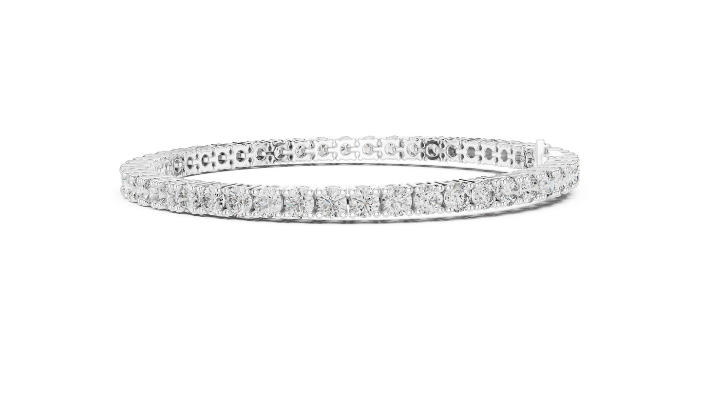 18K Yellow Gold Round Lab-Grown Diamond Bracelet for Women - Everyday Wear - Pure Carat