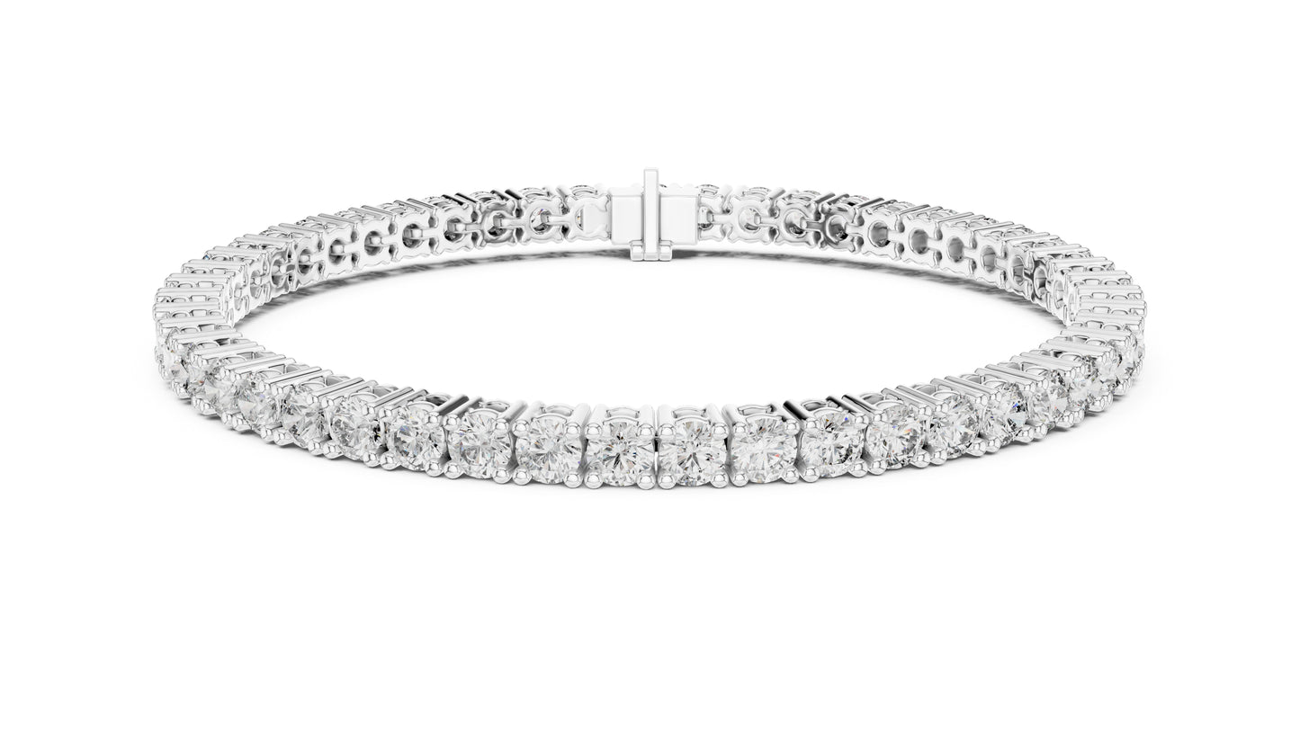 18K Yellow Gold Round Lab-Grown Diamond Bracelet for Women - Everyday Wear - Pure Carat