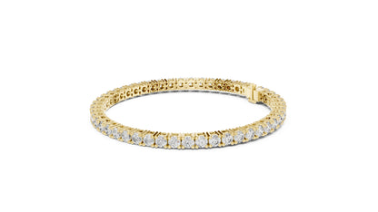 18K Yellow Gold Round Lab-Grown Diamond Bracelet for Women - Everyday Wear - Pure Carat