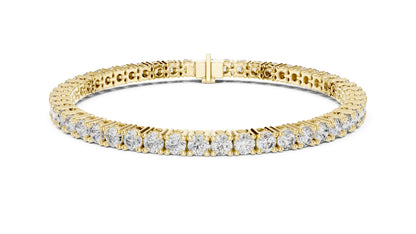 18K Yellow Gold Round Lab-Grown Diamond Bracelet for Women - Everyday Wear - Pure Carat