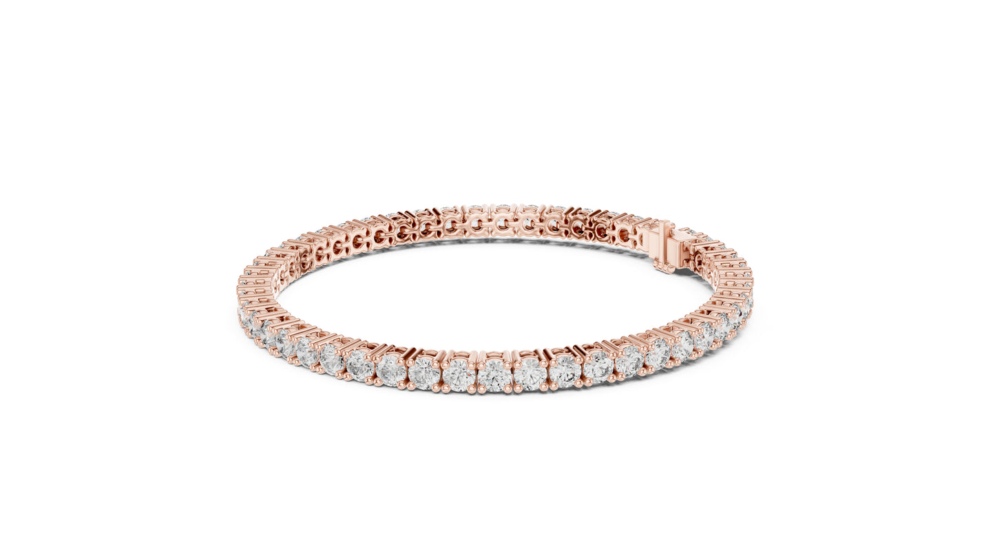 18K Yellow Gold Round Lab-Grown Diamond Bracelet for Women - Everyday Wear - Pure Carat