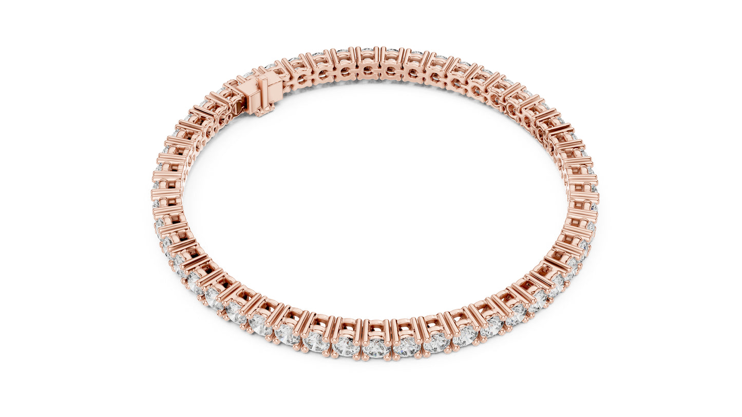 18K Yellow Gold Round Lab-Grown Diamond Bracelet for Women - Everyday Wear - Pure Carat