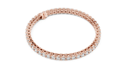 18K Yellow Gold Round Lab-Grown Diamond Bracelet for Women - Everyday Wear - Pure Carat