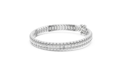 Women’s Wedding Bracelet in 14K White Gold with Emerald Lab-Grown Diamond - Pure Carat