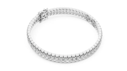 Women’s Wedding Bracelet in 14K White Gold with Emerald Lab-Grown Diamond - Pure Carat