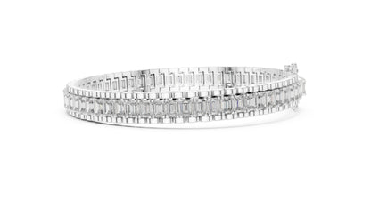 Women’s Wedding Bracelet in 14K White Gold with Emerald Lab-Grown Diamond - Pure Carat
