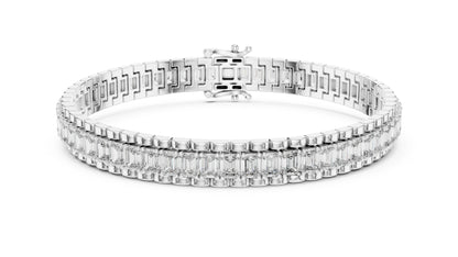 Women’s Wedding Bracelet in 14K White Gold with Emerald Lab-Grown Diamond - Pure Carat