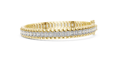 Women’s Wedding Bracelet in 14K White Gold with Emerald Lab-Grown Diamond - Pure Carat