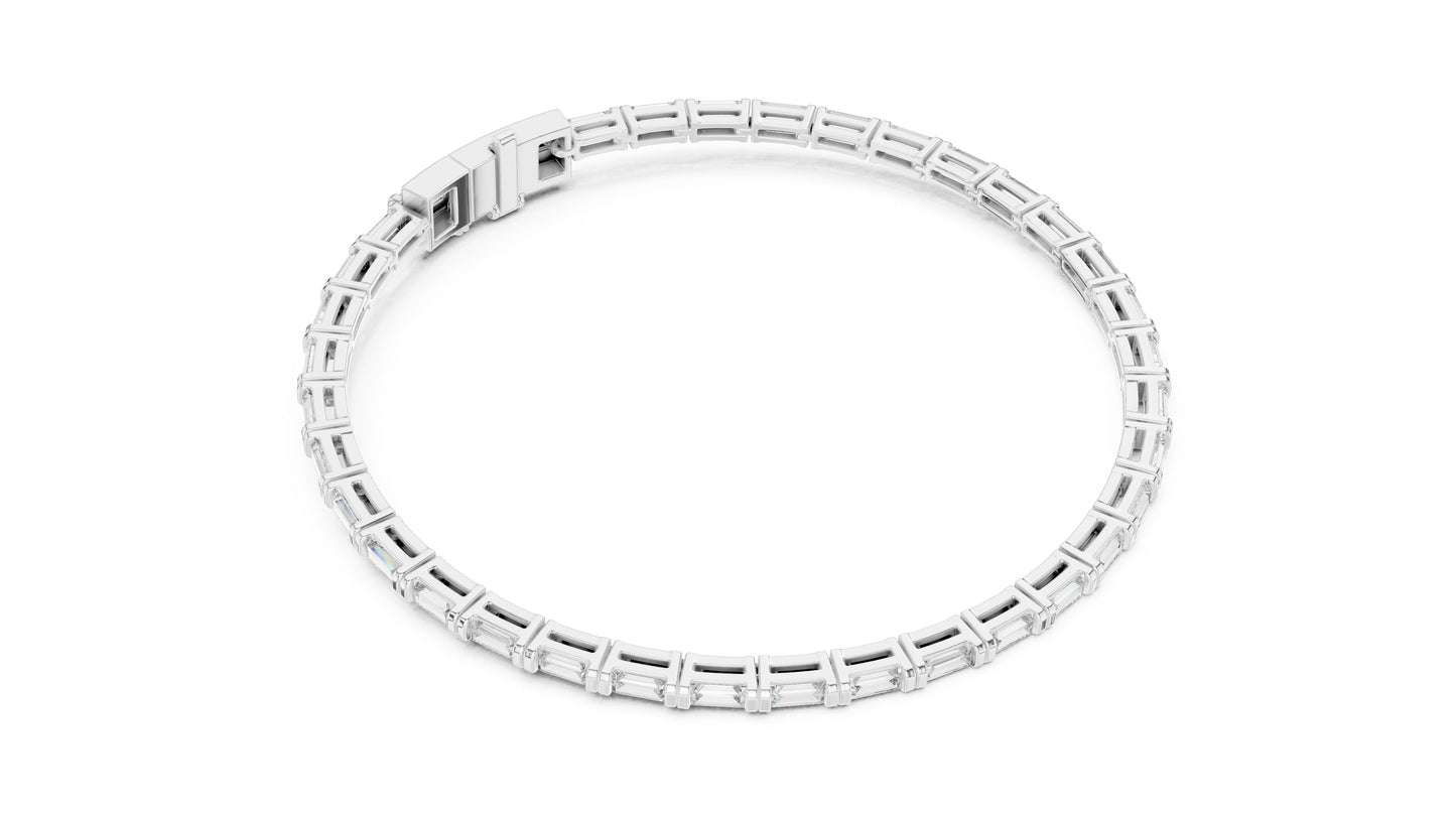 Pure Carat 18K Rose Gold Baguette Cut Diamond Bracelet for Women – Engagement Jewellery