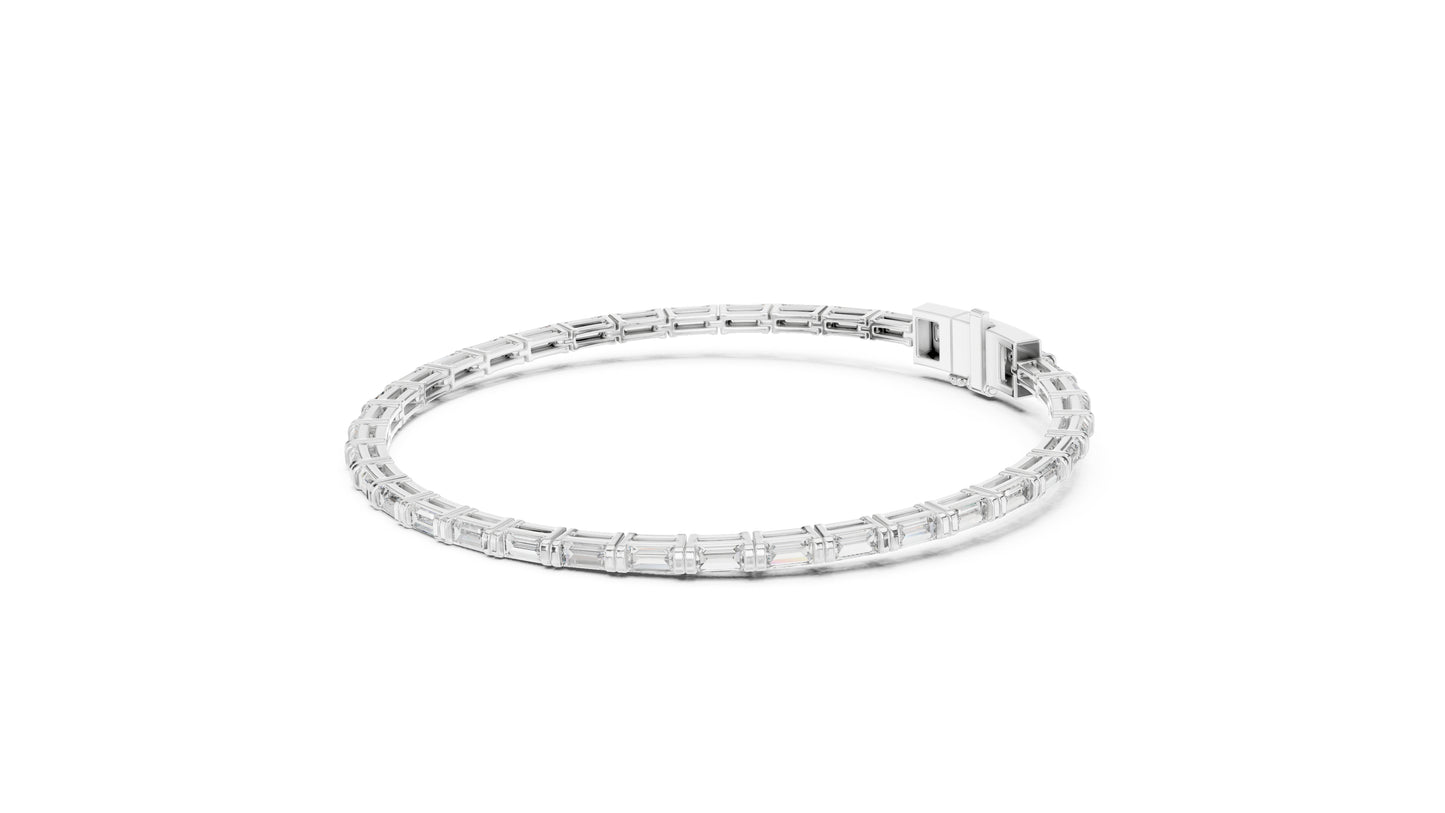 Pure Carat 18K Rose Gold Baguette Cut Diamond Bracelet for Women – Engagement Jewellery