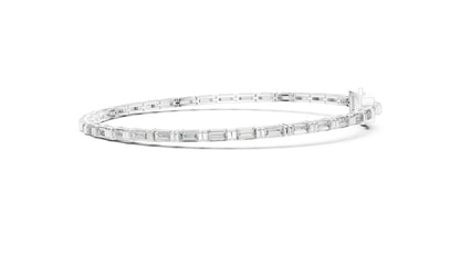 Pure Carat 18K Rose Gold Baguette Cut Diamond Bracelet for Women – Engagement Jewellery