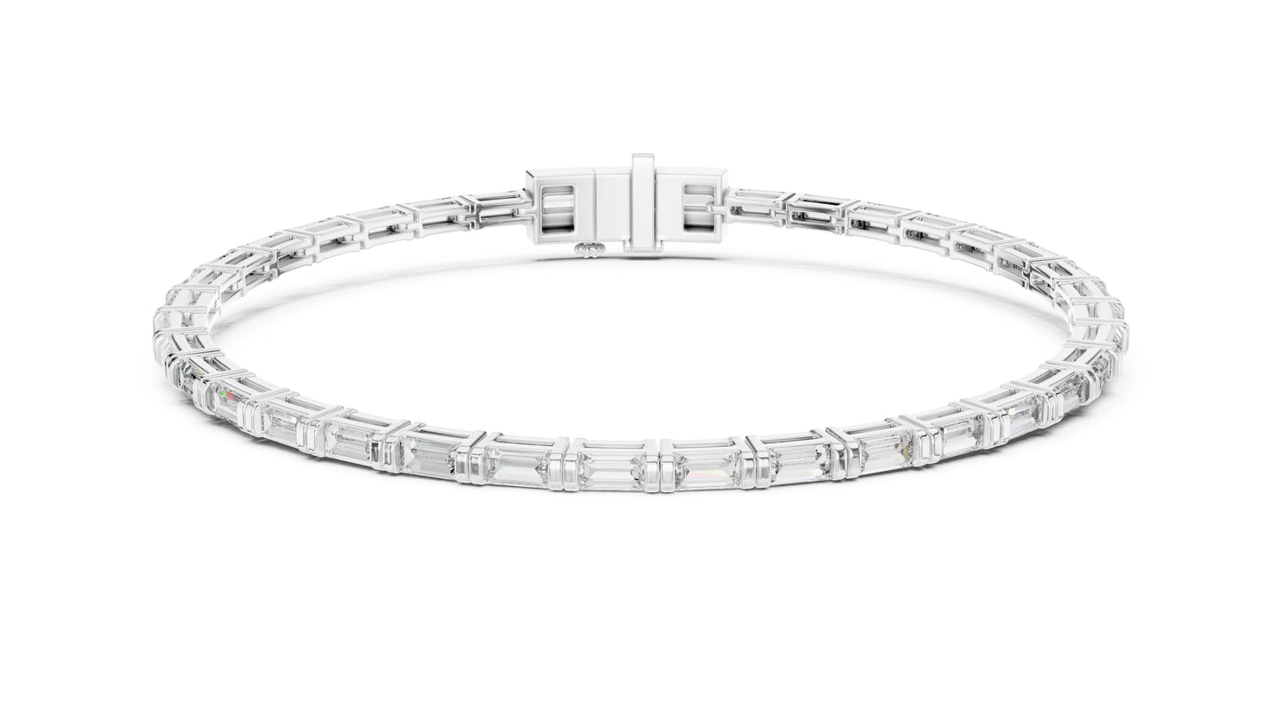 Pure Carat 18K Rose Gold Baguette Cut Diamond Bracelet for Women – Engagement Jewellery