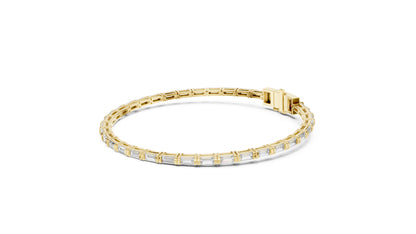 Pure Carat 18K Rose Gold Baguette Cut Diamond Bracelet for Women – Engagement Jewellery