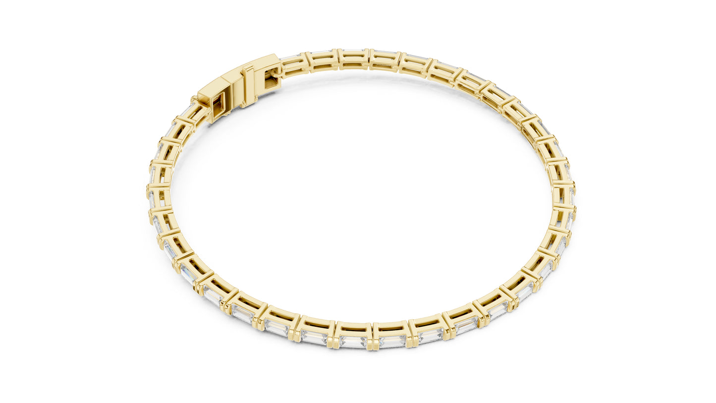 Pure Carat 18K Rose Gold Baguette Cut Diamond Bracelet for Women – Engagement Jewellery