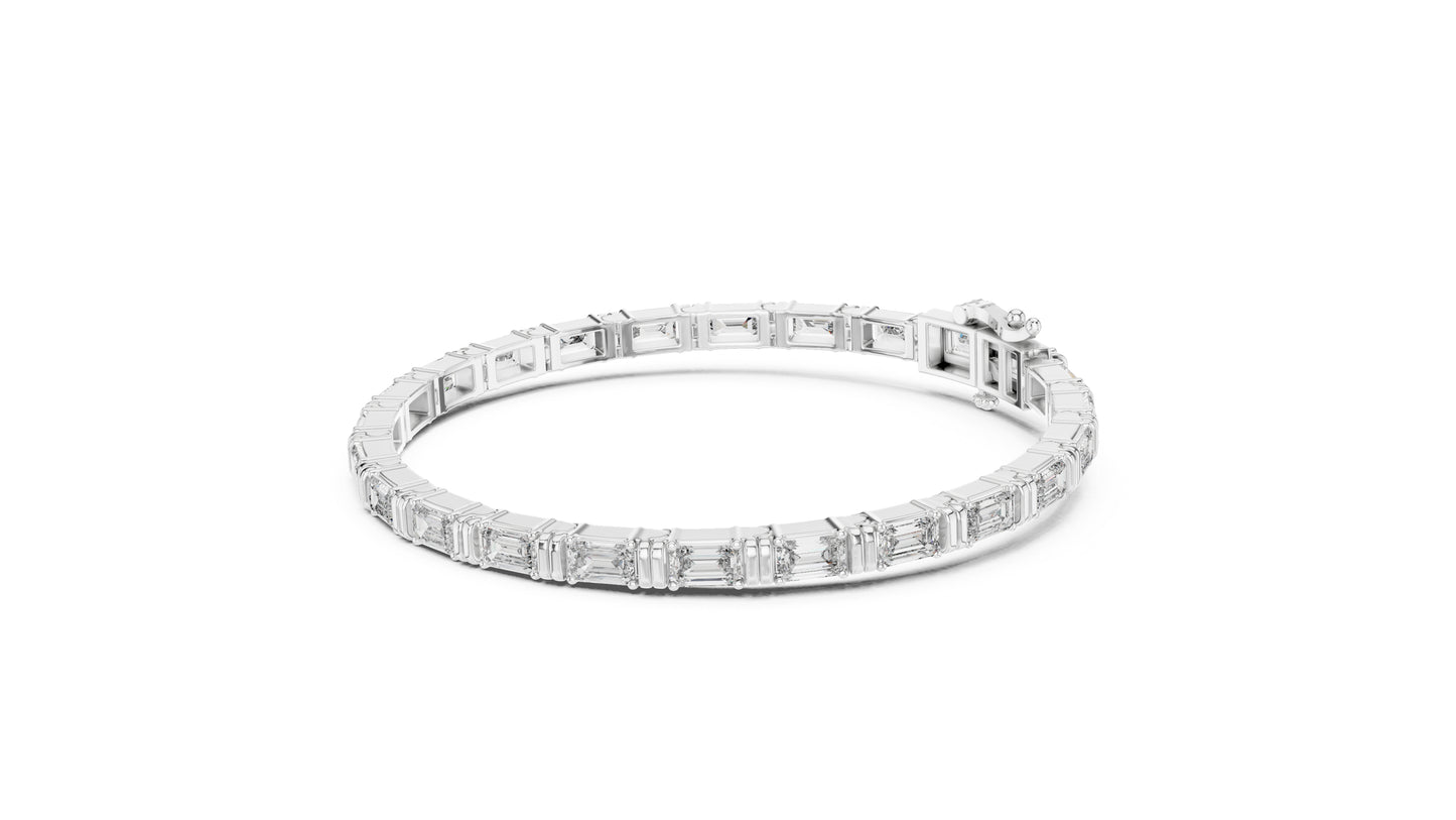 14K Yellow Gold Emerald Lab-Grown Diamond Bracelet for Women - Office Wear - Pure Carat