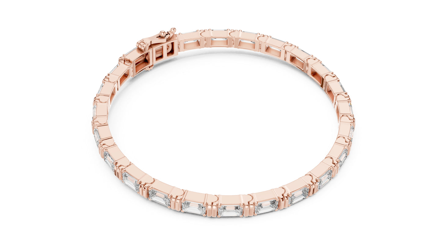 14K Yellow Gold Emerald Lab-Grown Diamond Bracelet for Women - Office Wear - Pure Carat