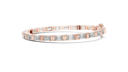 14K Yellow Gold Emerald Lab-Grown Diamond Bracelet for Women - Office Wear - Pure Carat