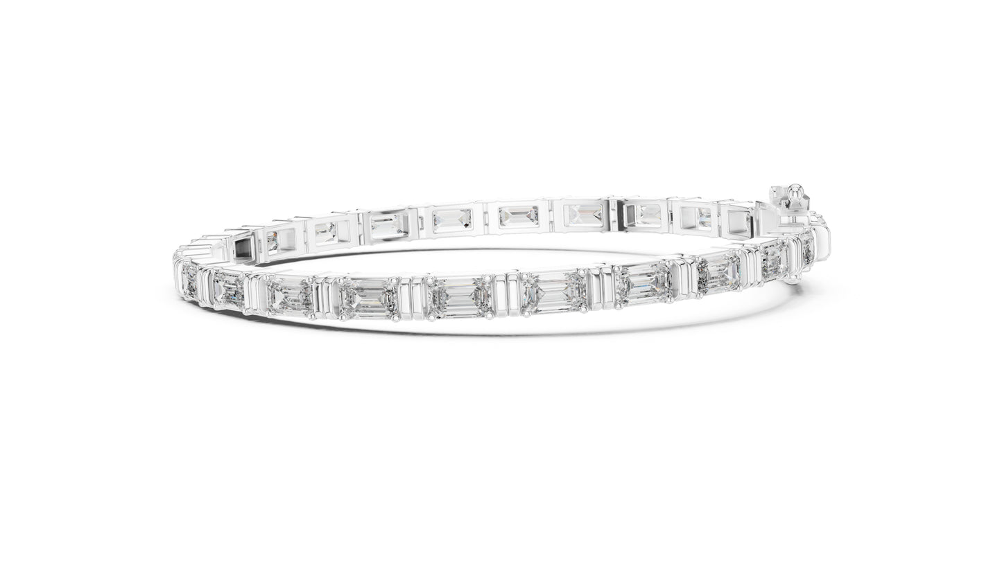 14K Yellow Gold Emerald Lab-Grown Diamond Bracelet for Women - Office Wear - Pure Carat