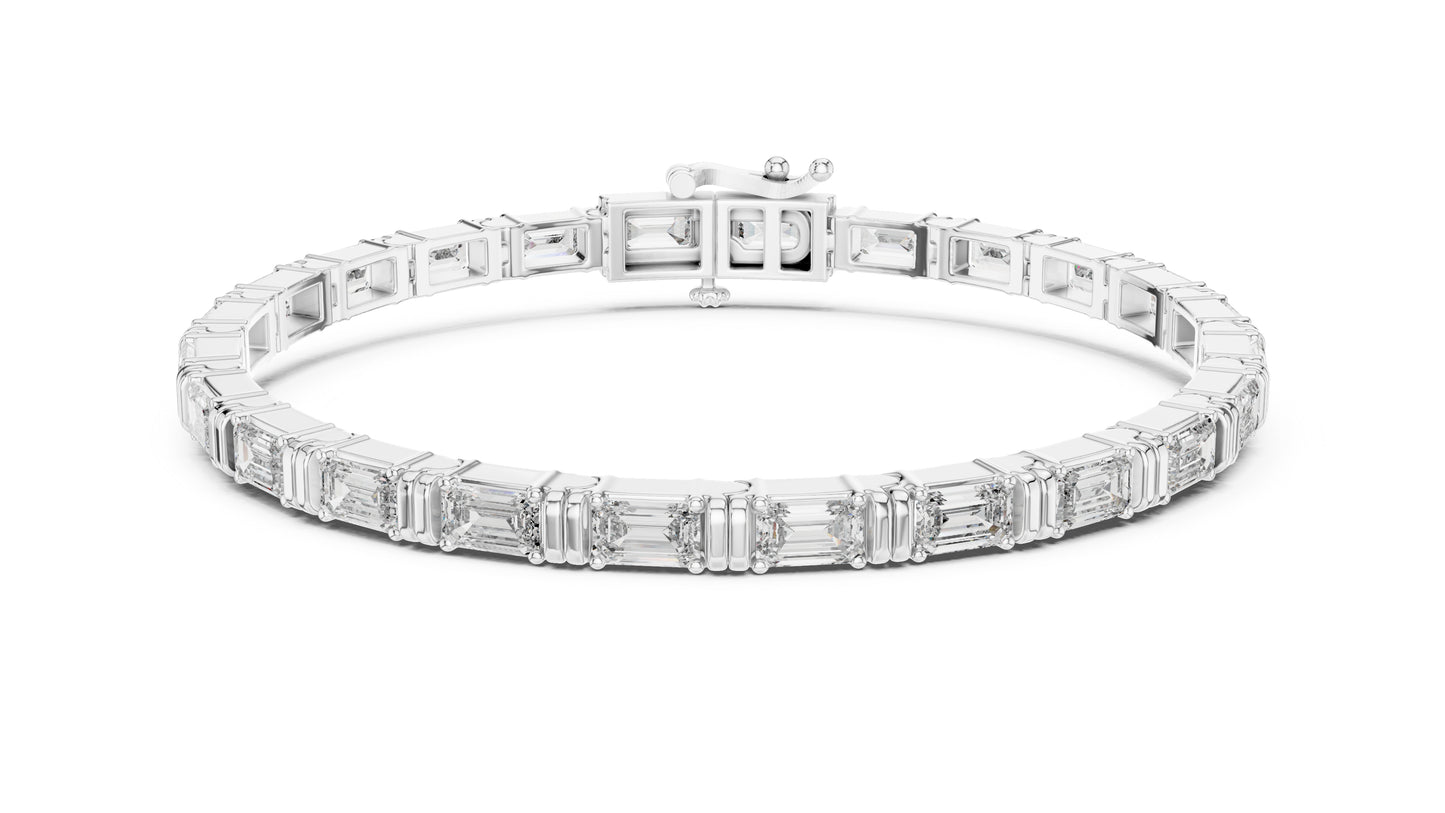 14K Yellow Gold Emerald Lab-Grown Diamond Bracelet for Women - Office Wear - Pure Carat