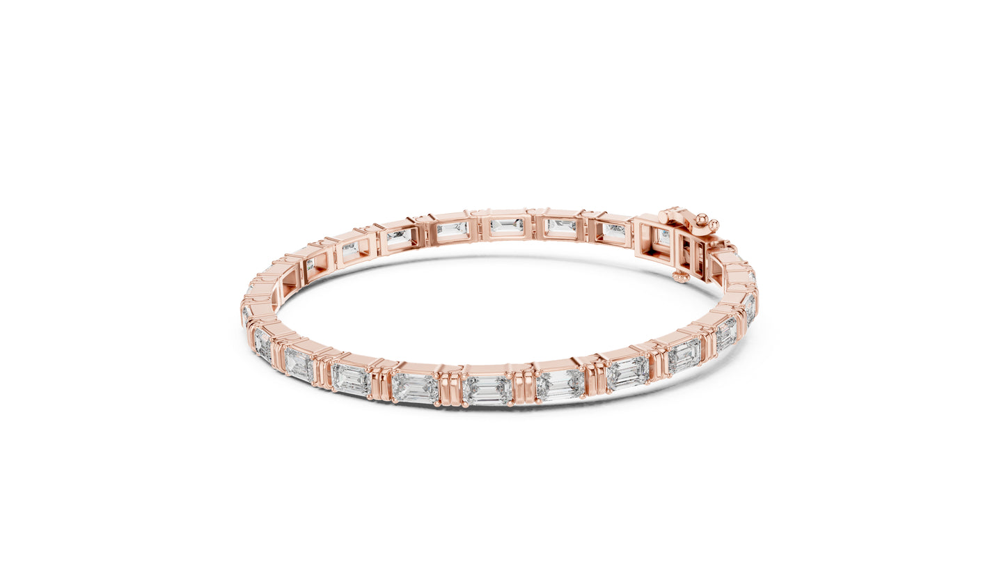 14K Yellow Gold Emerald Lab-Grown Diamond Bracelet for Women - Office Wear - Pure Carat