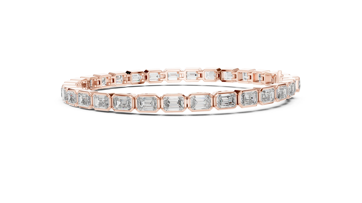Emerald Lab-Grown Diamond Bracelet in 14K White Gold - Bridal Jewellery - Pure Carat