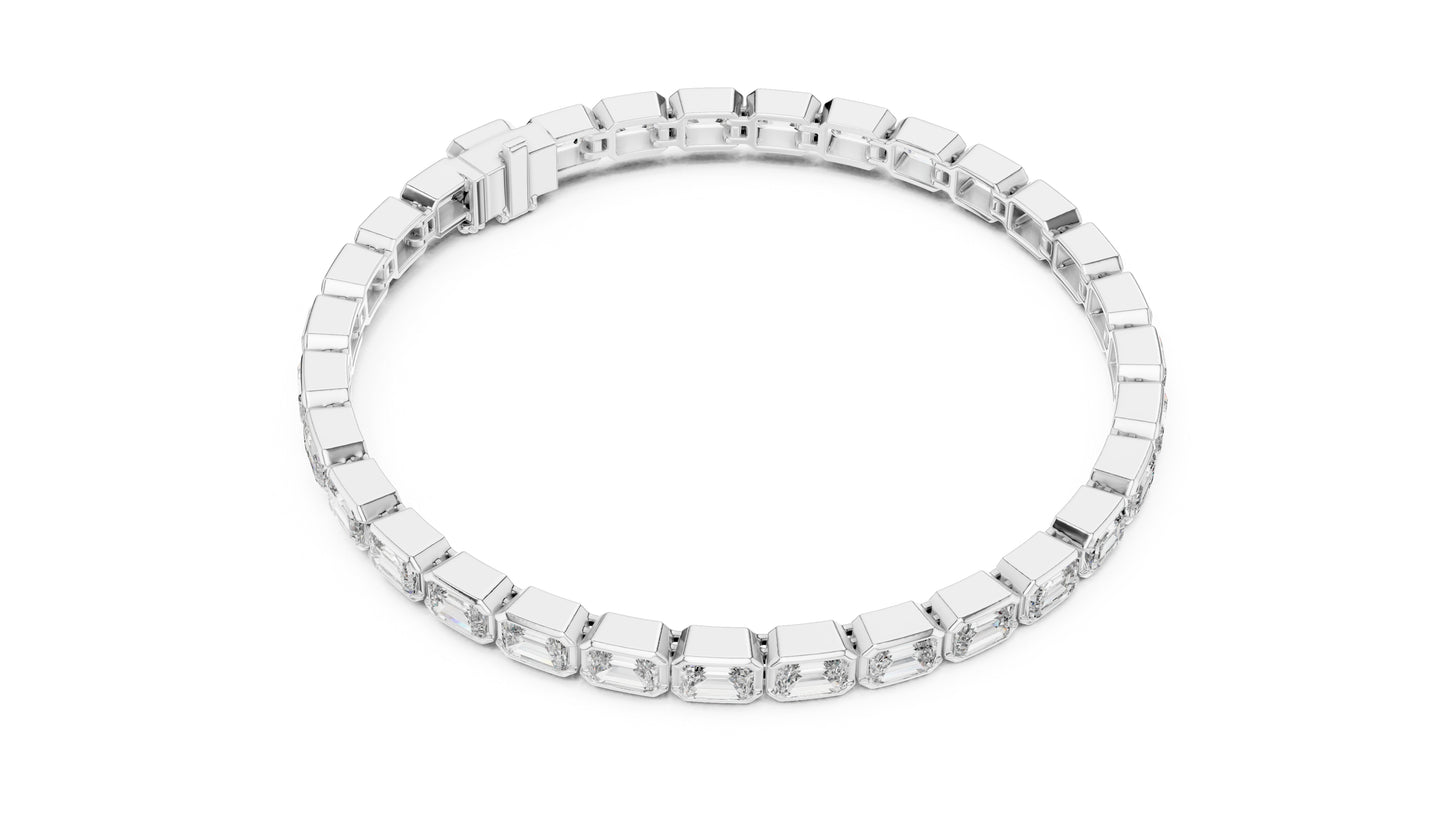 Emerald Lab-Grown Diamond Bracelet in 14K White Gold - Bridal Jewellery - Pure Carat