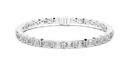 Emerald Lab-Grown Diamond Bracelet in 14K White Gold - Bridal Jewellery - Pure Carat