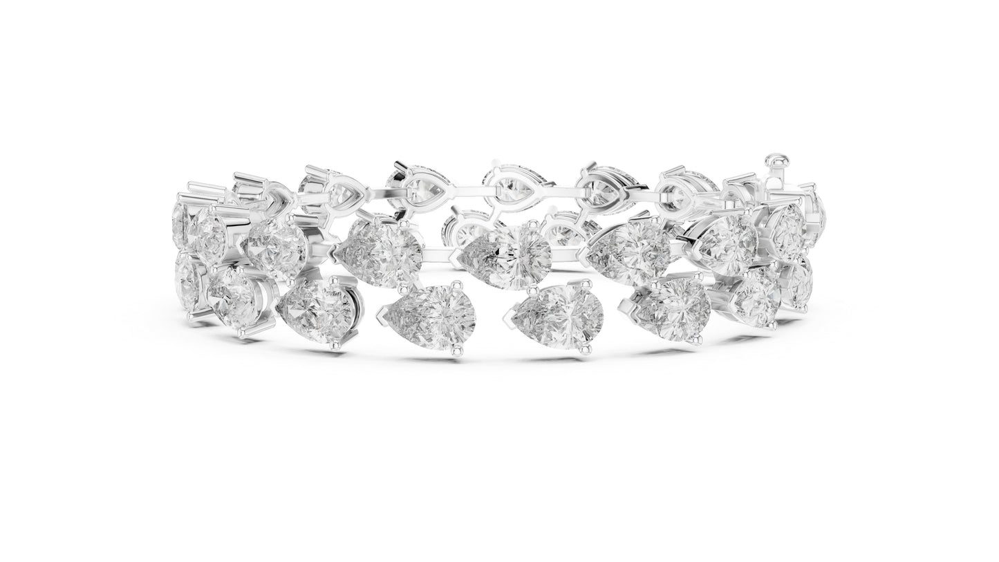 Women’s Wedding Pear Cut Lab-Grown Diamond Bracelet in 18K Yellow Gold – Pure Carat