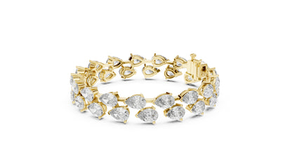 Women’s Wedding Pear Cut Lab-Grown Diamond Bracelet in 18K Yellow Gold – Pure Carat