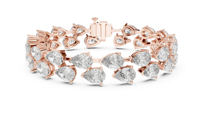 Women’s Wedding Pear Cut Lab-Grown Diamond Bracelet in 18K Yellow Gold – Pure Carat