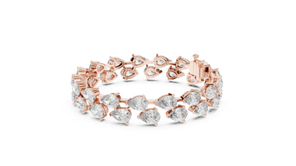 Women’s Wedding Pear Cut Lab-Grown Diamond Bracelet in 18K Yellow Gold – Pure Carat